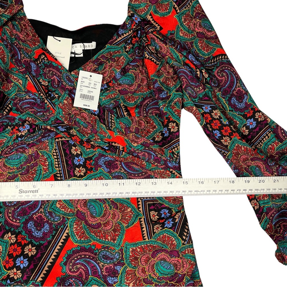 Veronica Beard Silk Floral Bodycon Dress Womens Size 8 New - Picture 9 of 14